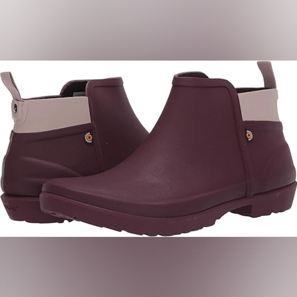 Bogs Flora Bootie Waterproof Rain Boots In Violet